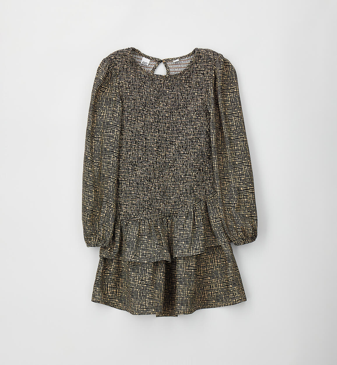 Vestido nido de abeja con volantes