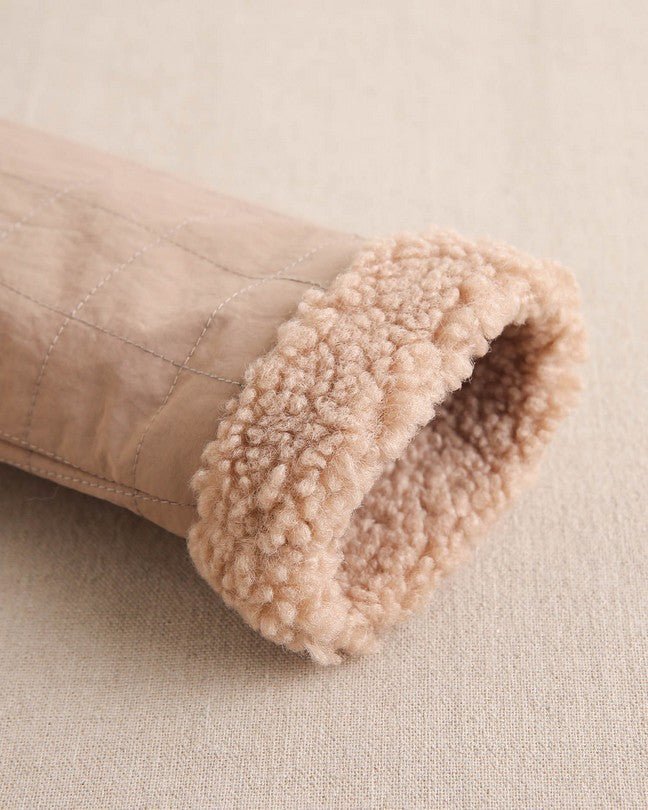 Abrigo Reversible De Bebé En Beige Con Capucha
