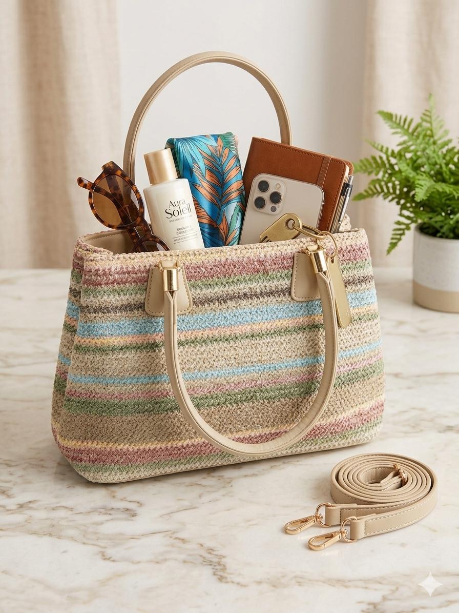 Bolsos Rafia Multicolor