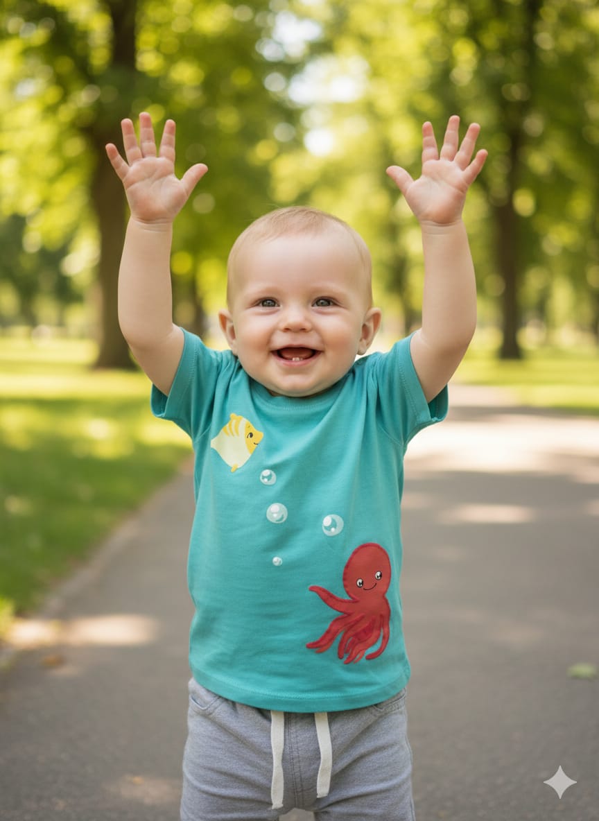Camiseta Manga Corta De Bebé Niño