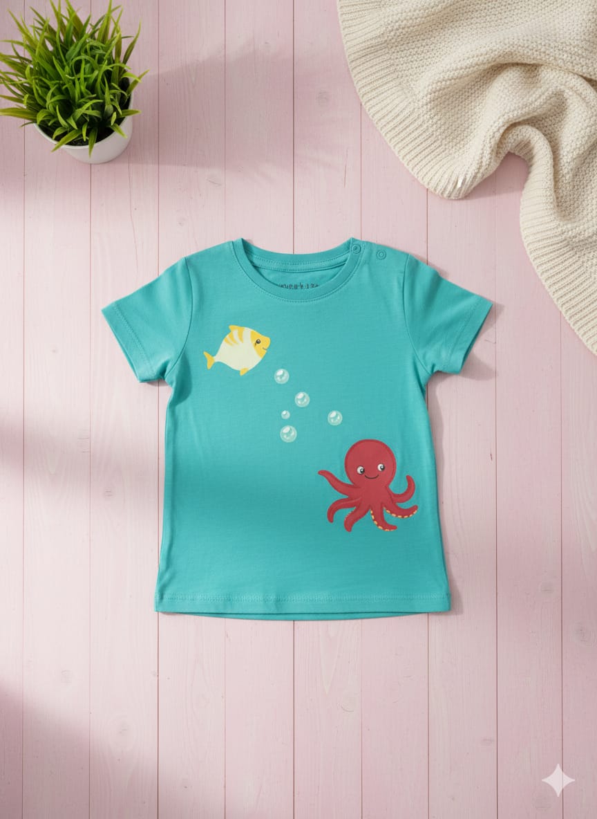 Camiseta Manga Corta De Bebé Niño