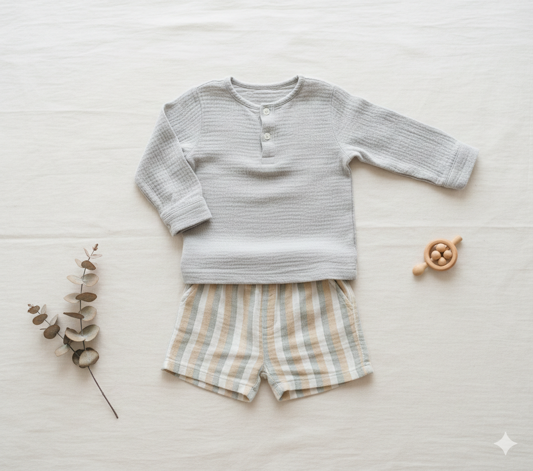 Conjunto Camisa Bermuda Bebé Niño