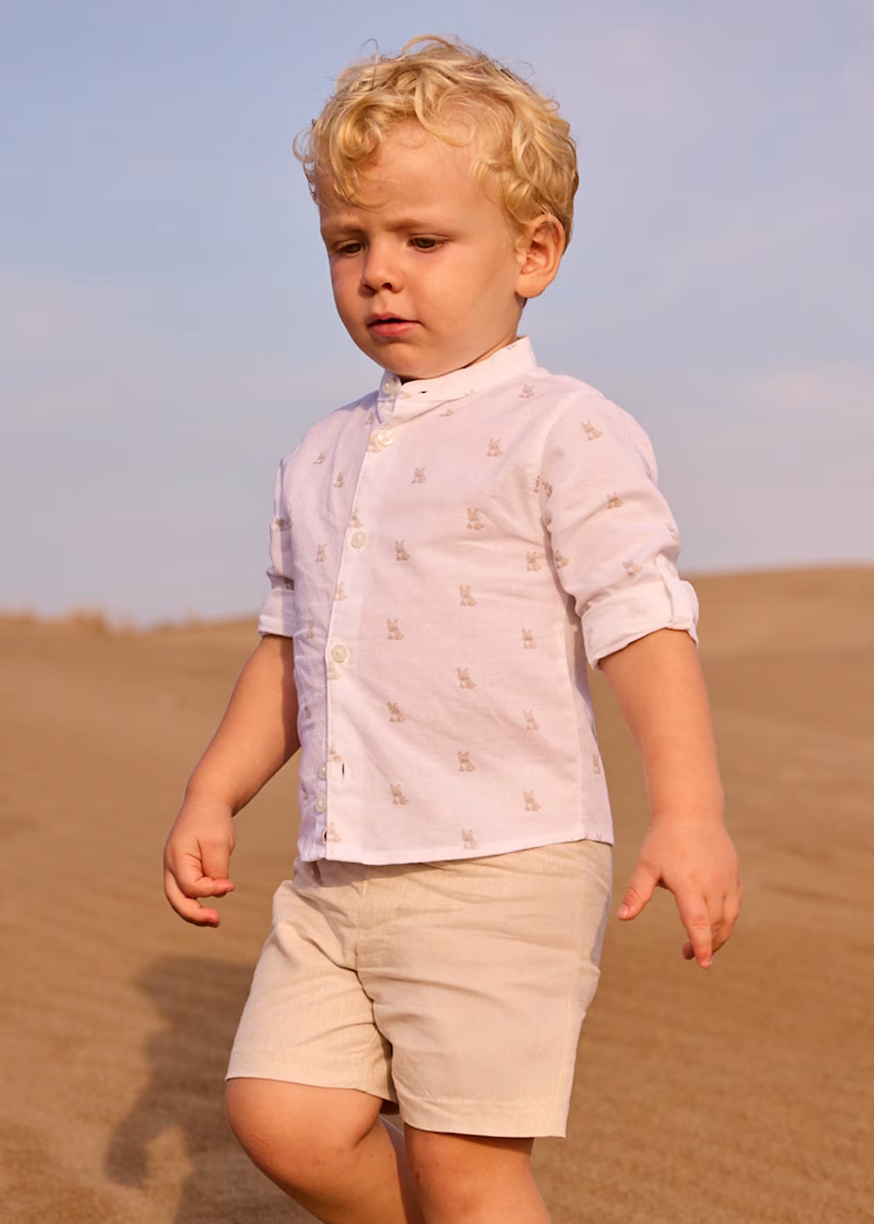 Bermuda de vestir bebé lino