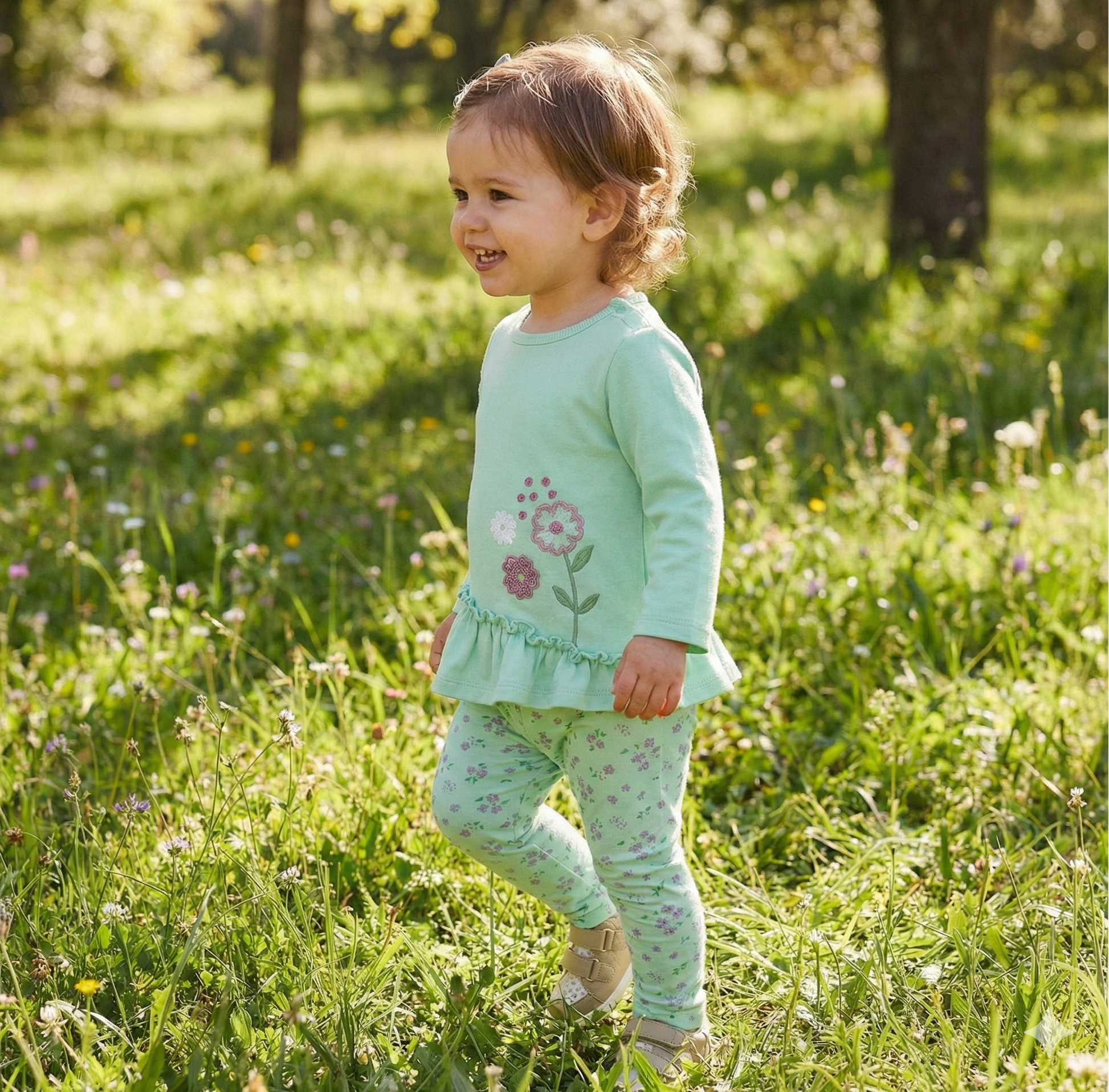 Conjunto Sudadera y Leggings Con Flores