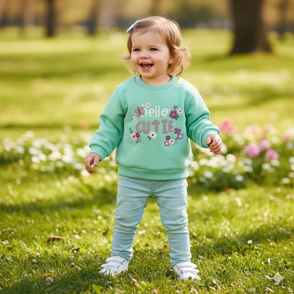 Sudadera Letras Con Flores Bebé