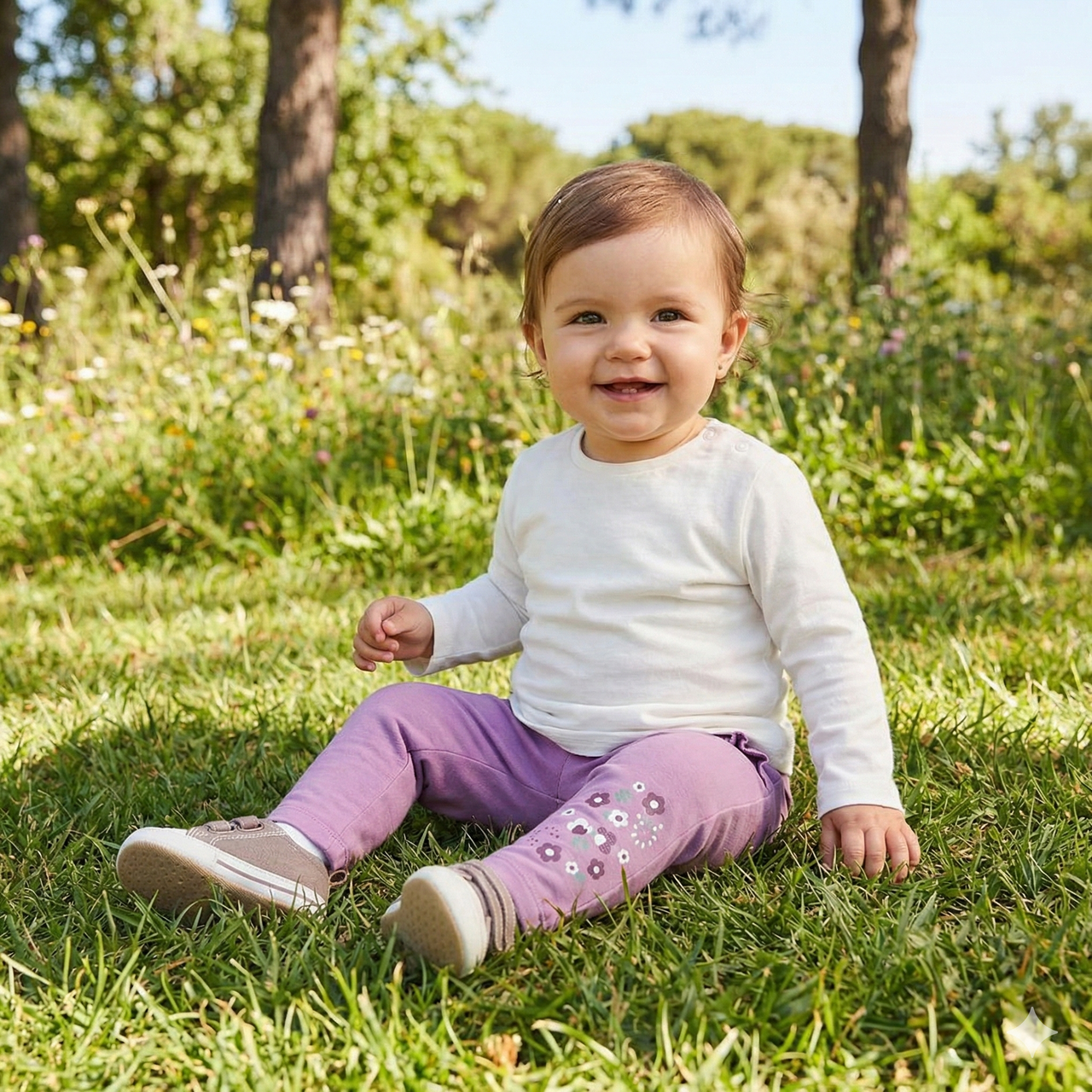 Leggings Con Detalle De Flores Bordadas