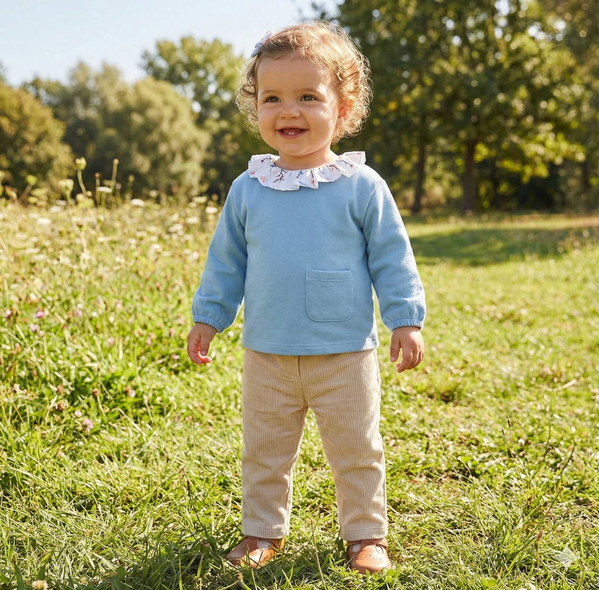 Sudadera Cuello Flores Bebé