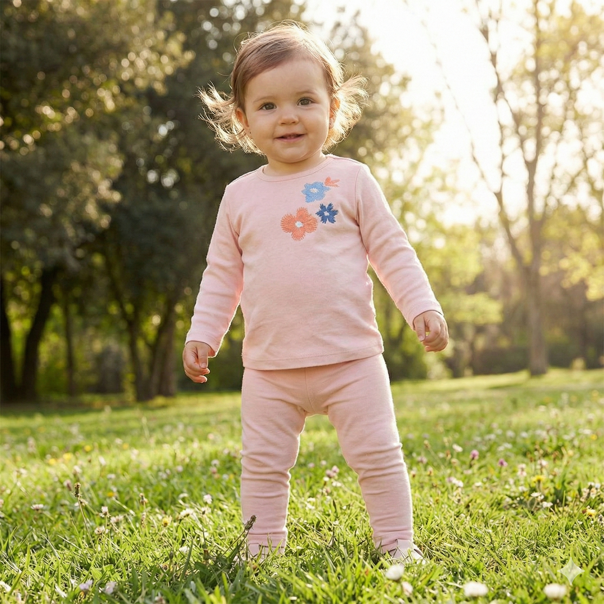 Camiseta Manga Larga Flores Bebé