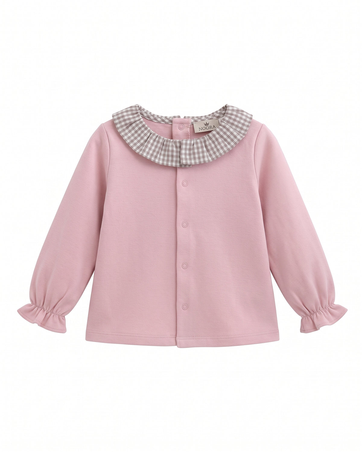 Sudadera cuello babero cuadros y conejito bebé niña