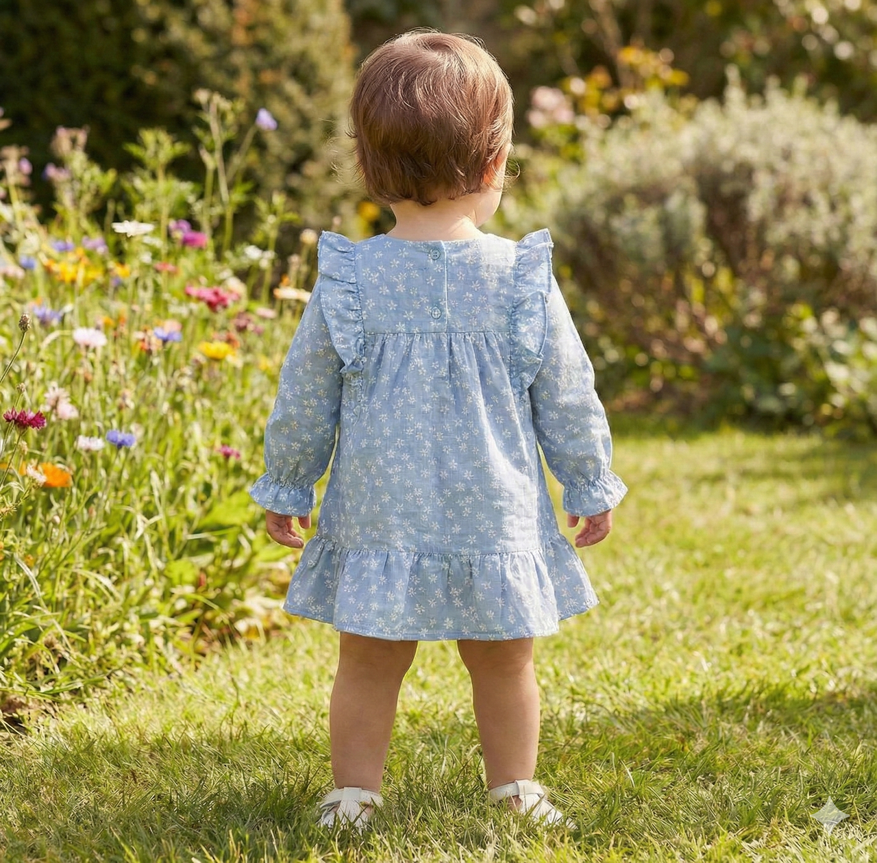 Vestido Manga Larga Estampado Bebé