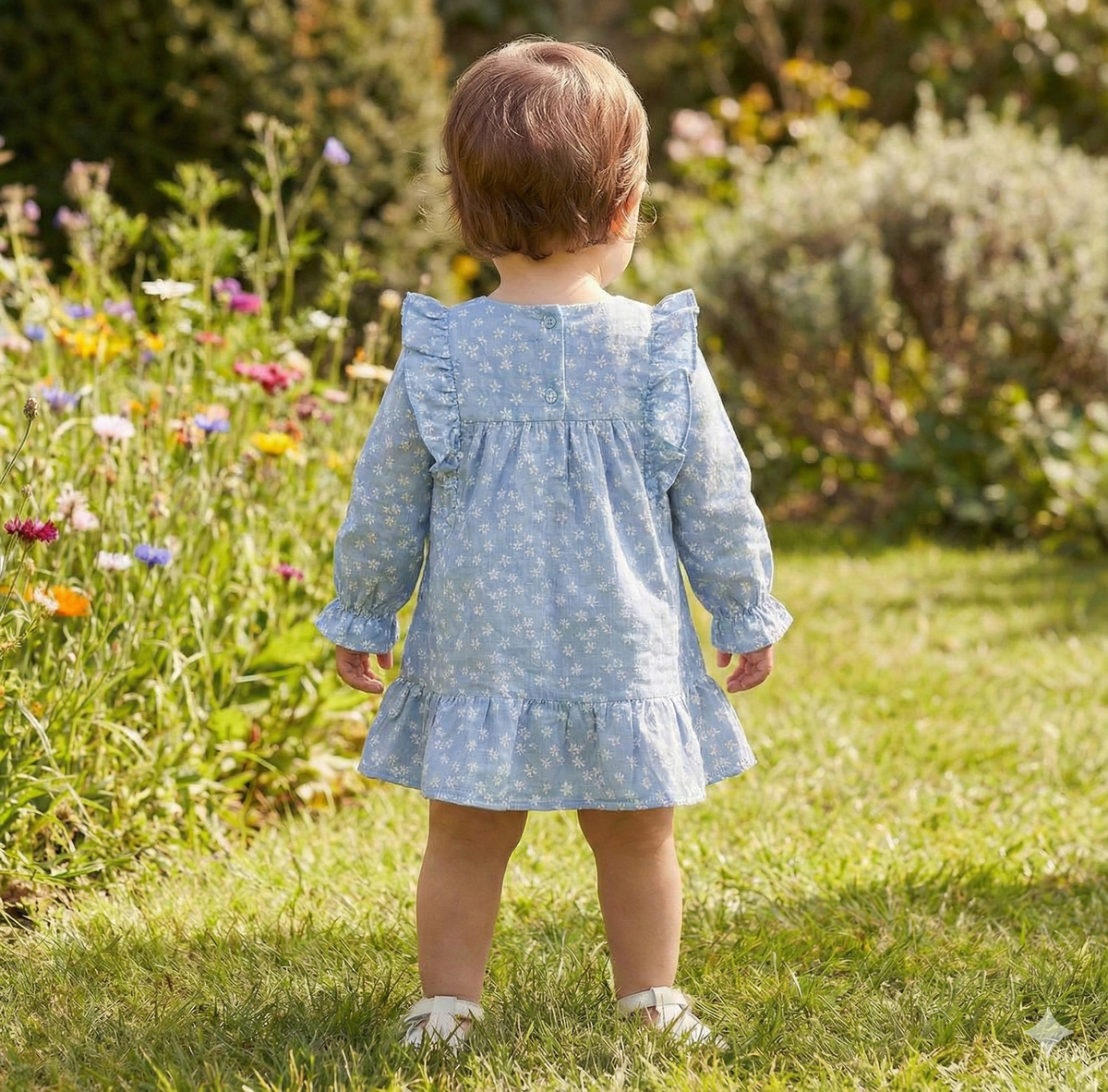 Vestido Manga Larga Estampado Bebé