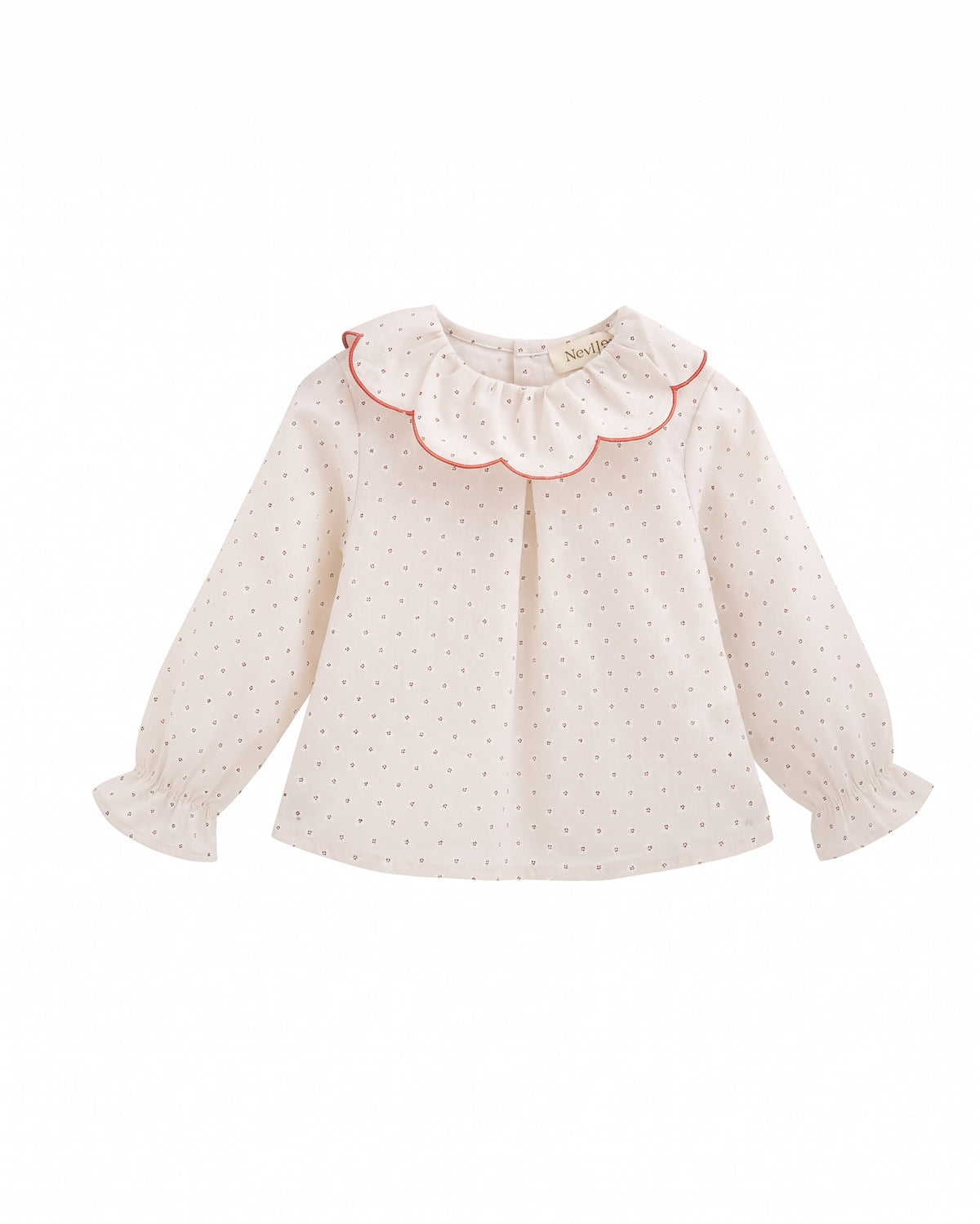 Blusa con cuello babero bebé niña