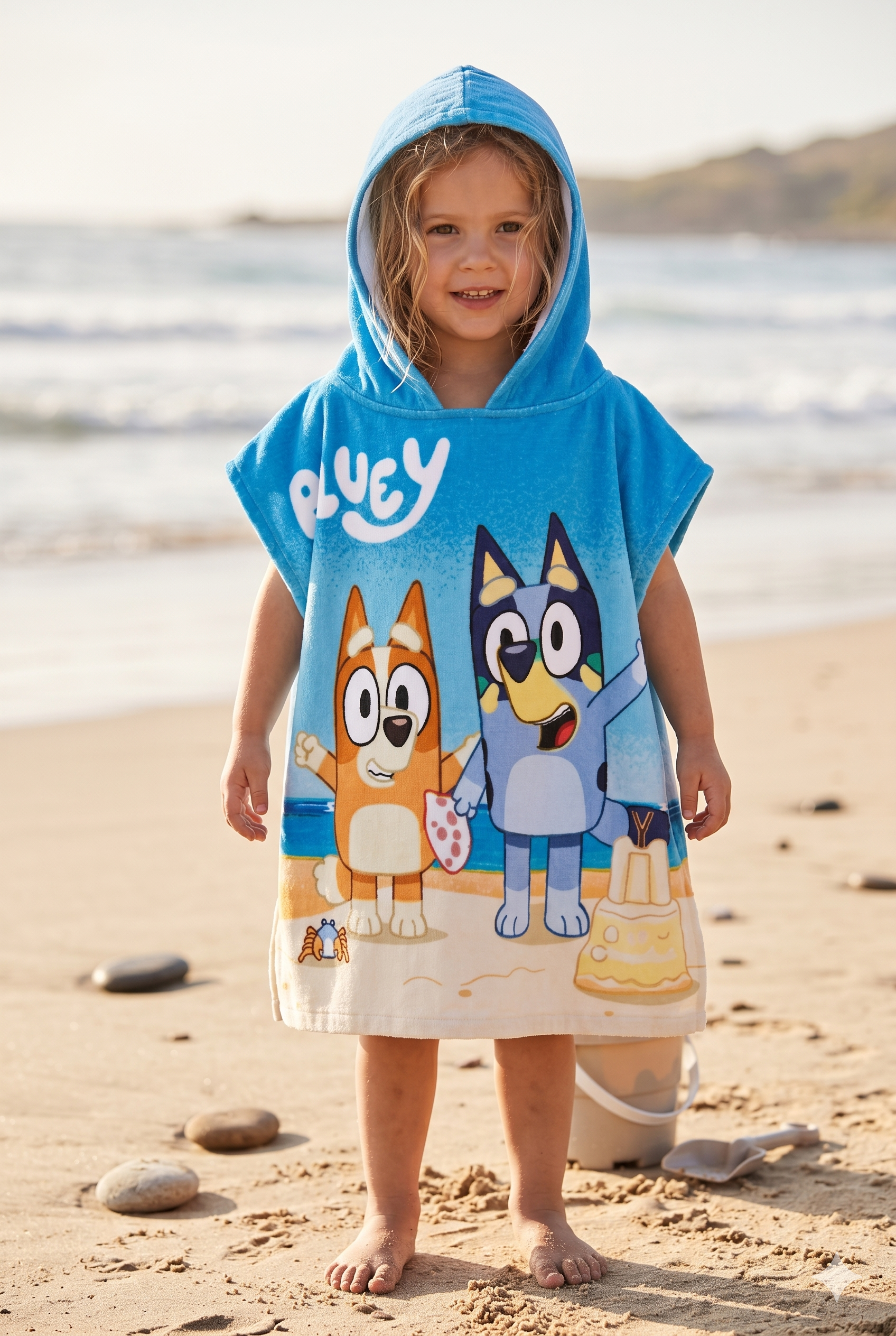 Poncho playa Bluey unisex