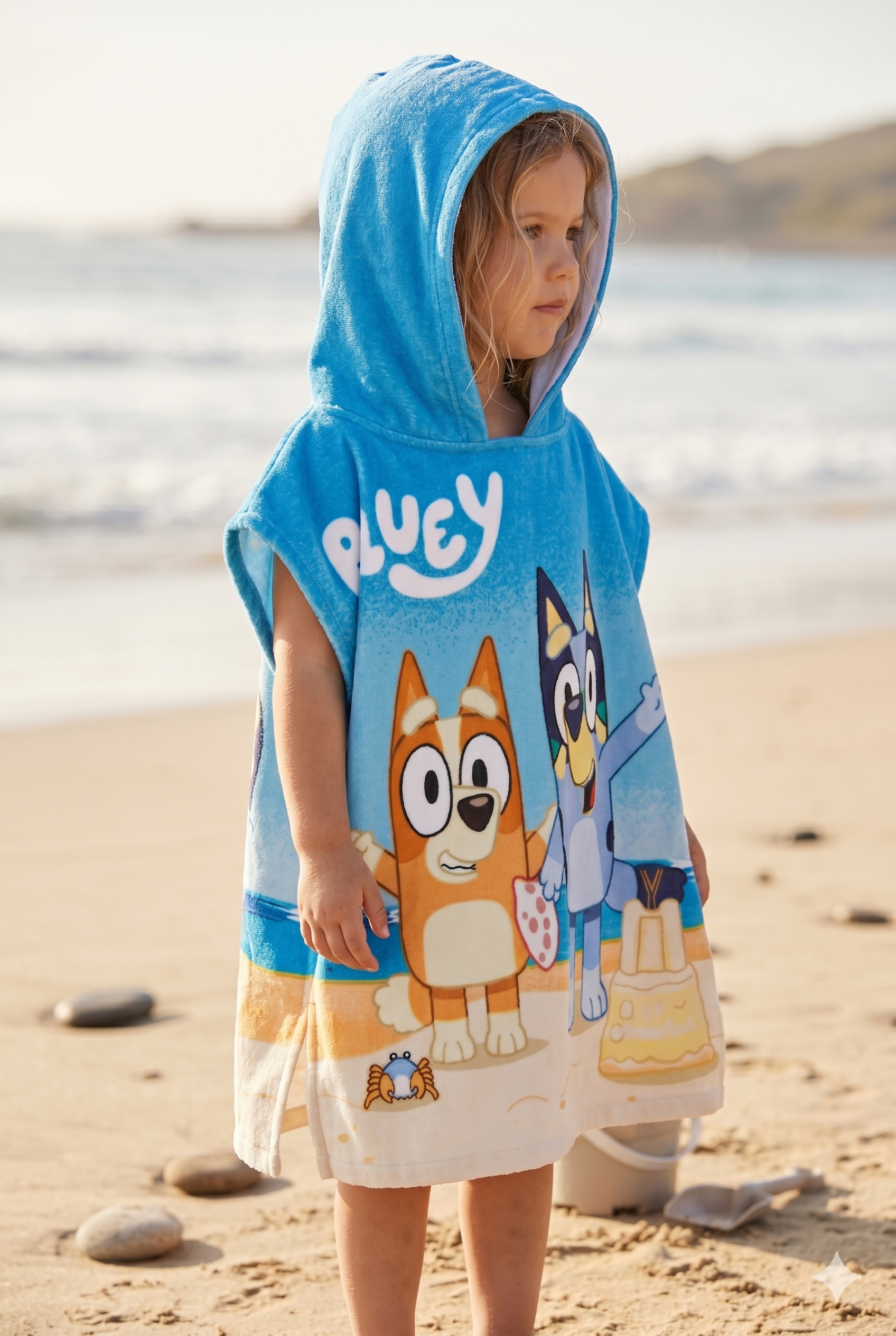 Poncho playa Bluey unisex