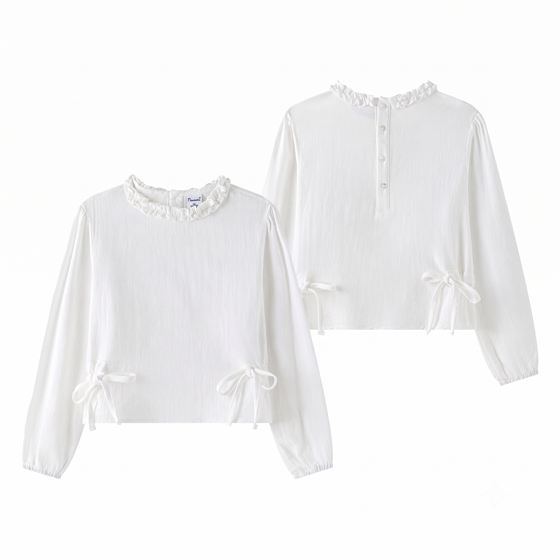 Blusa Manga Larga Detalle Lazo niña