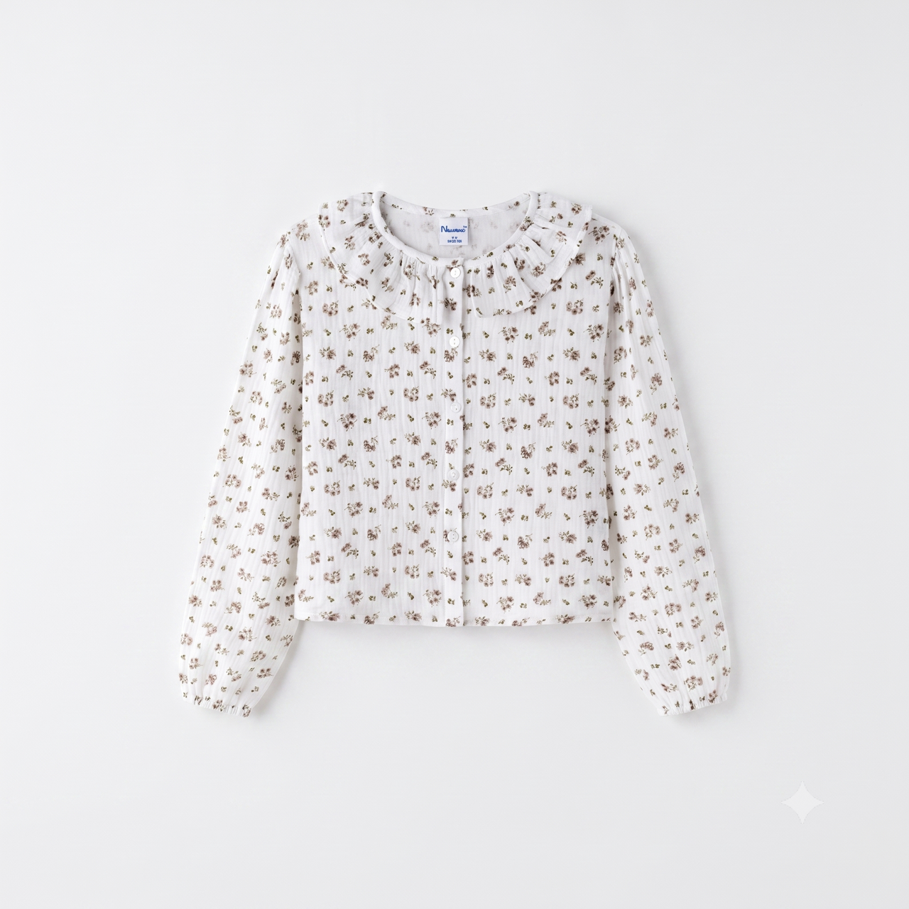Blusa De Manga Larga Con Cuello Volante niña