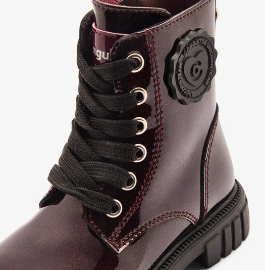 Bota Militar Charol Granate