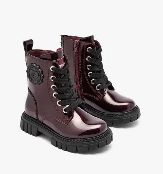 Bota Militar Charol Granate