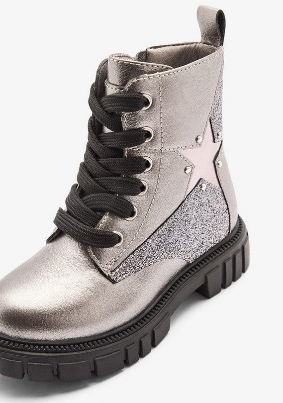 Bota Militar Gris Plata