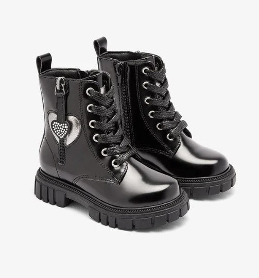 Bota Militar Negra Con Corazón