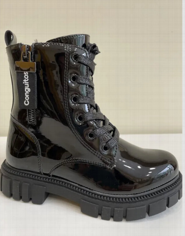 Botas De Charol Negro