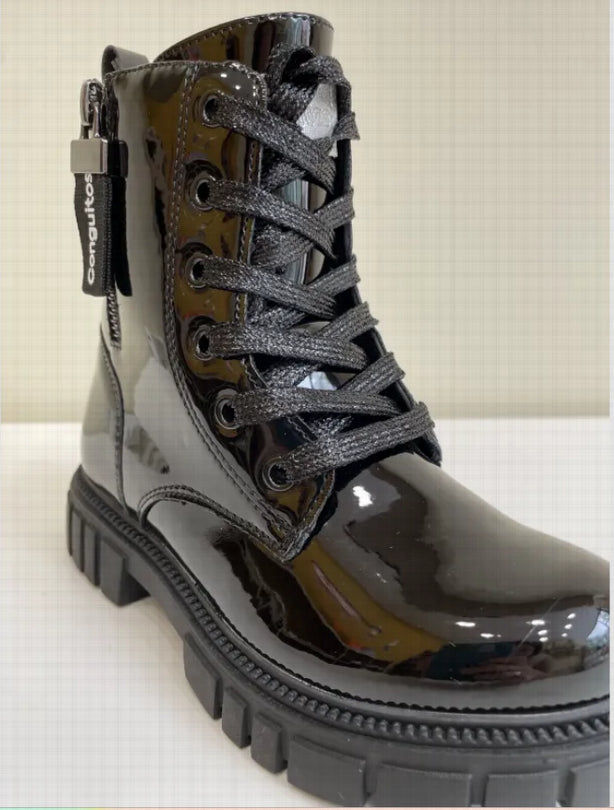 Botas De Charol Negro