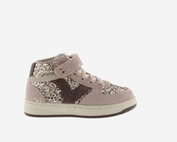 Zapatillas altas con cordón elástico para niña
