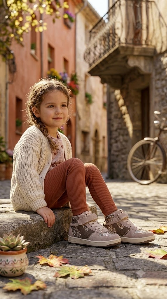 Zapatillas altas con cordón elástico para niña