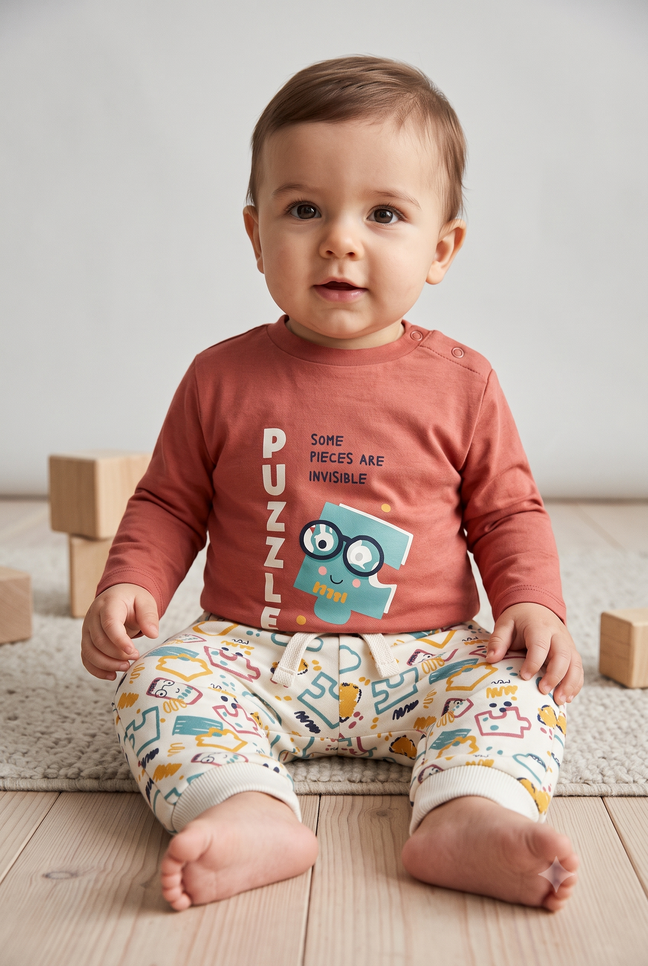 Camiseta de manga larga de punto bebé niño