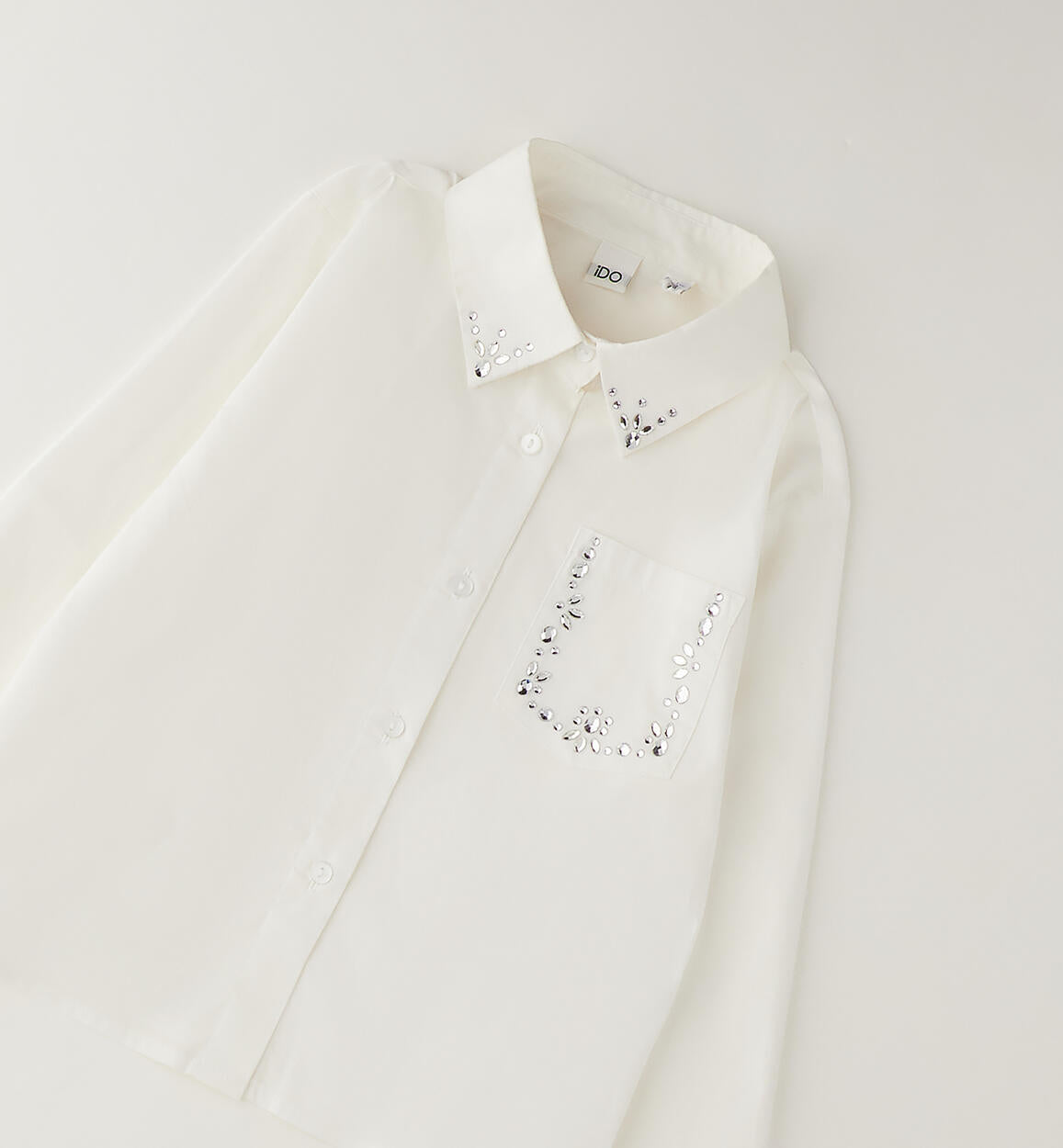 Camisa manga larga detalle brillos