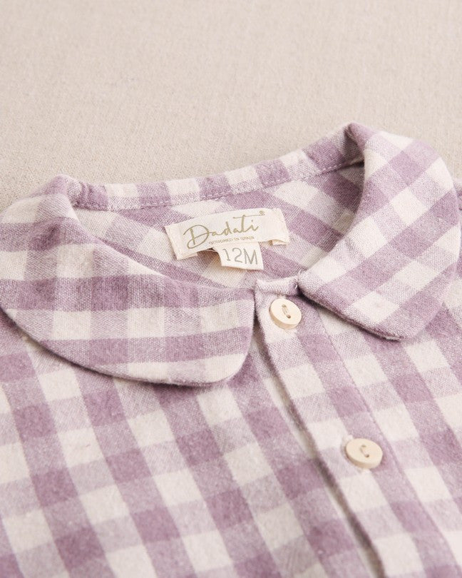 Camisa De Bebé Niño De Cuadros Con Cuello Redondo