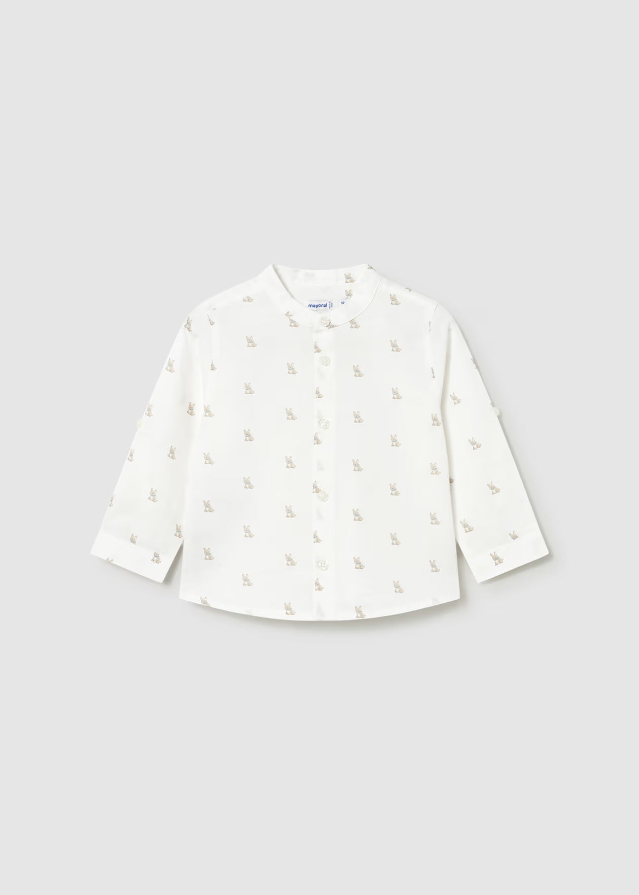 Camisa bebé manga larga lino cuello mao