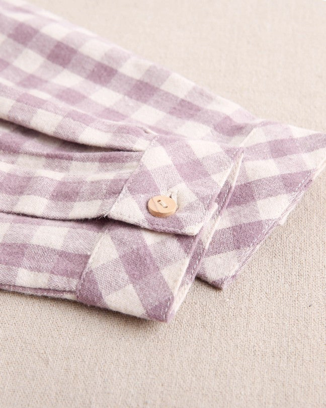 Camisa De Niño De Cuadros Color Malva