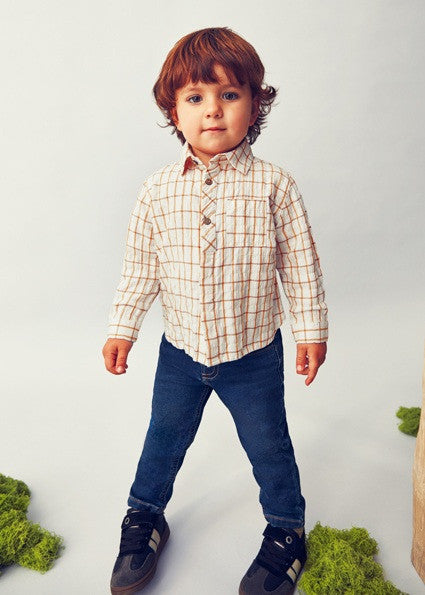 Camisa Manga Larga Cuadros Viscosa