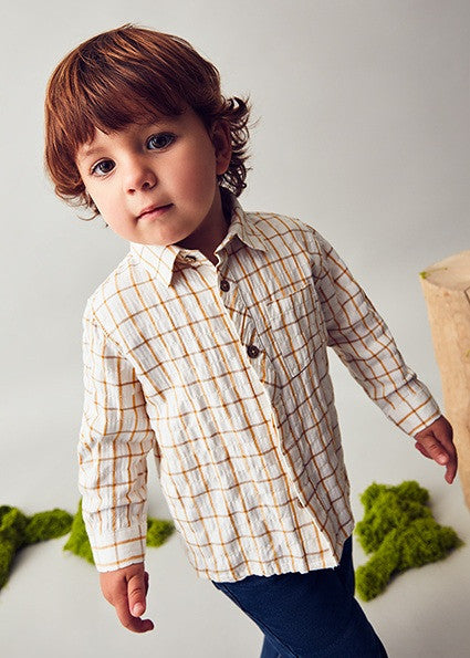 Camisa Manga Larga Cuadros Viscosa