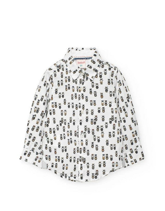 Camisa Popelín Estampada De Niño
