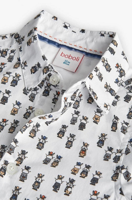 Camisa Popelín Estampada De Niño