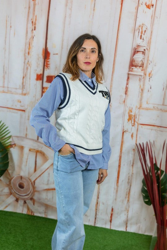 Camisa Rayas Con Chaleco