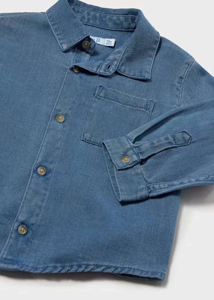 Camisa manga larga denim bebé niño