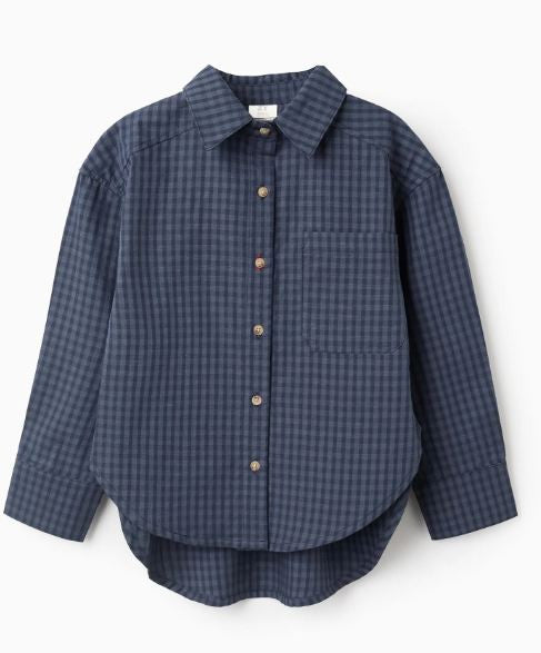 Camisa Azul Cuadro Vichy