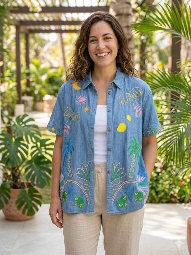 Camisa oversize bordado