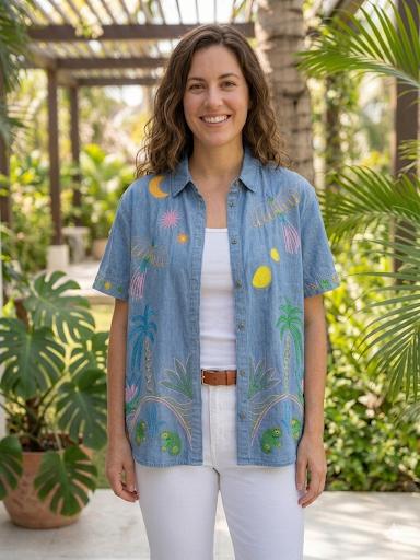 Camisa oversize bordado