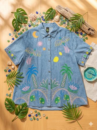 Camisa oversize bordado
