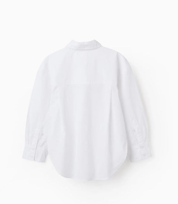 Camisa de manga larga de popelín niña