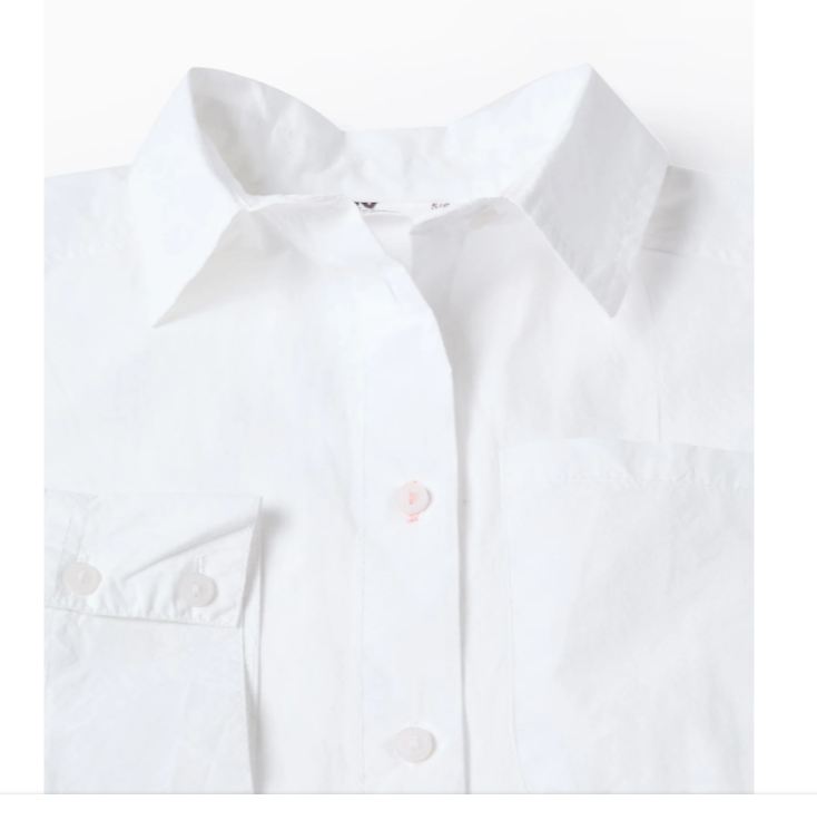 Camisa de manga larga de popelín niña