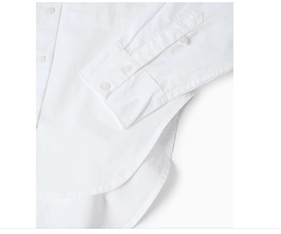 Camisa de manga larga de popelín niña