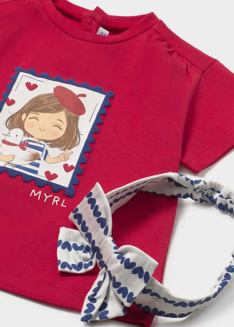 Camiseta manga corta con diadema