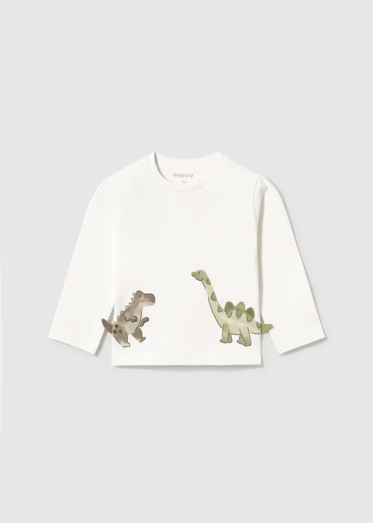 Camiseta manga larga dinosaurio bebé