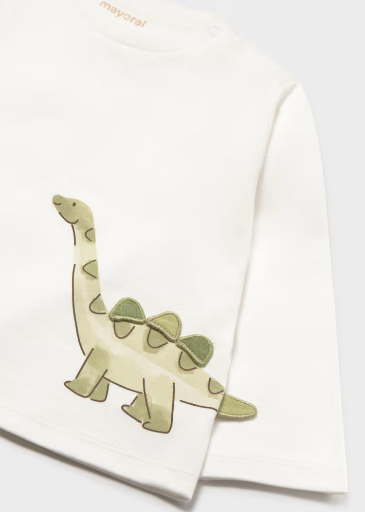 Camiseta manga larga dinosaurio bebé