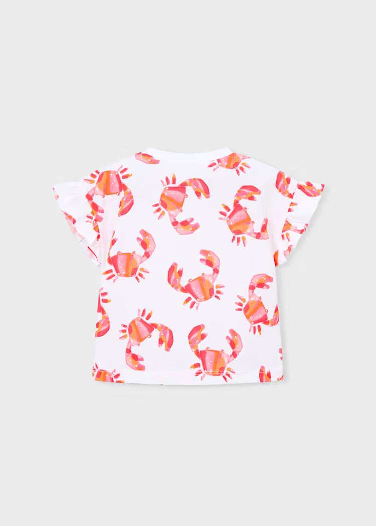 Camiseta estampada volantes niña